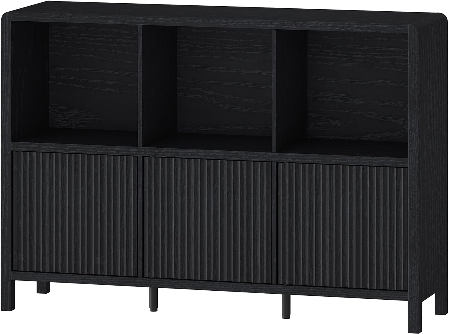 en.casa Dressoir Lukkodso 110x30x77 cm zwart met houtnerf [en.casa]