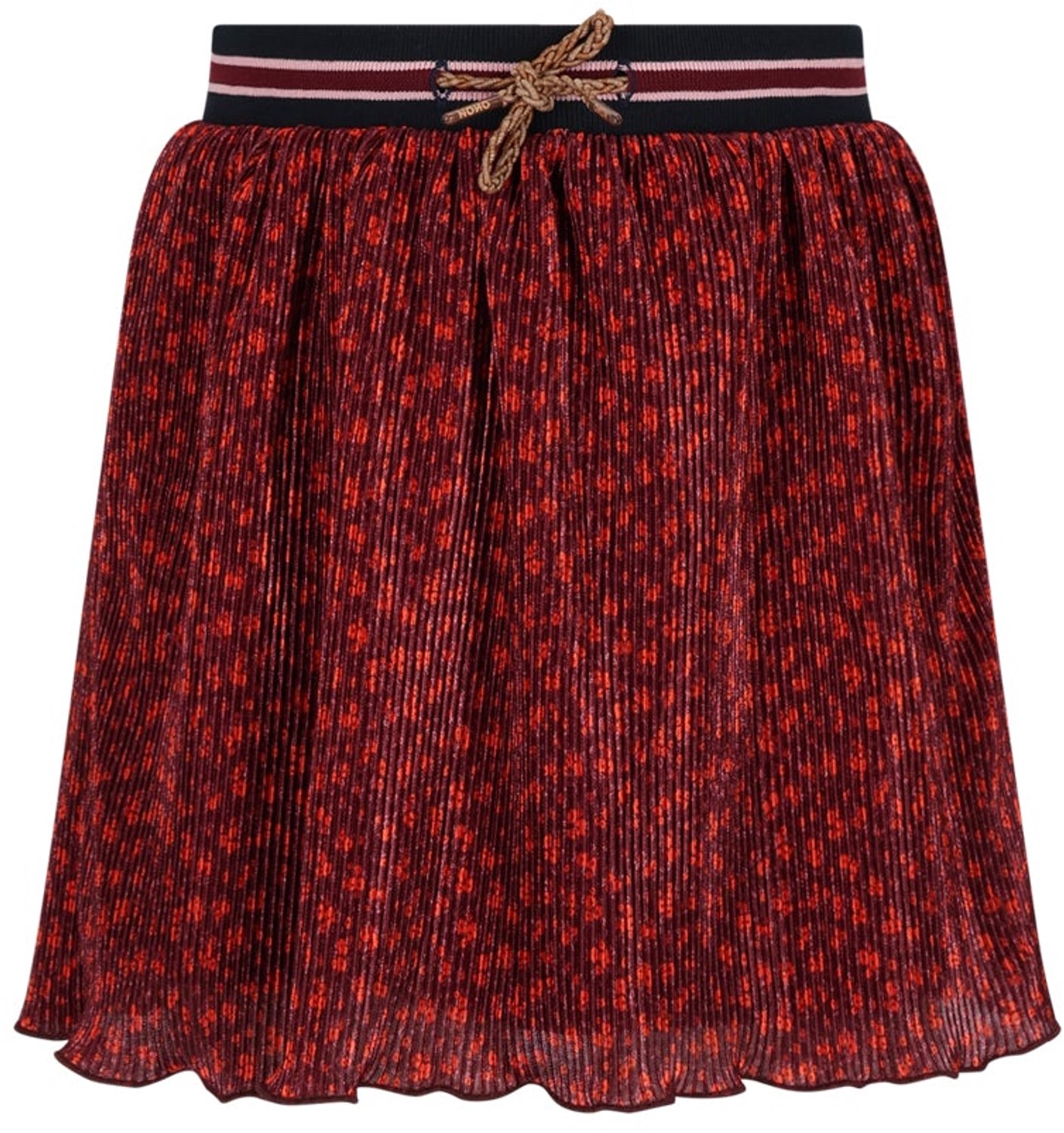 NONO - Nima Autumn Flower Plissee Skirt - Bordeaux - Maat 116