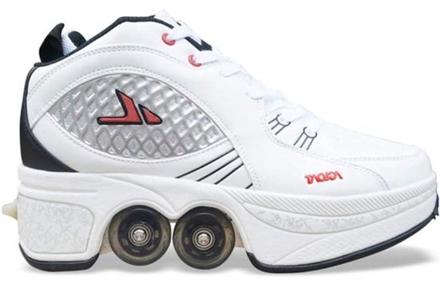 Rolschaatsen voor kinderen meisjes en vrouwen Verstelbare dubbele rij 2-in-1 vervormbare sportschoenen Indoor en outdoor