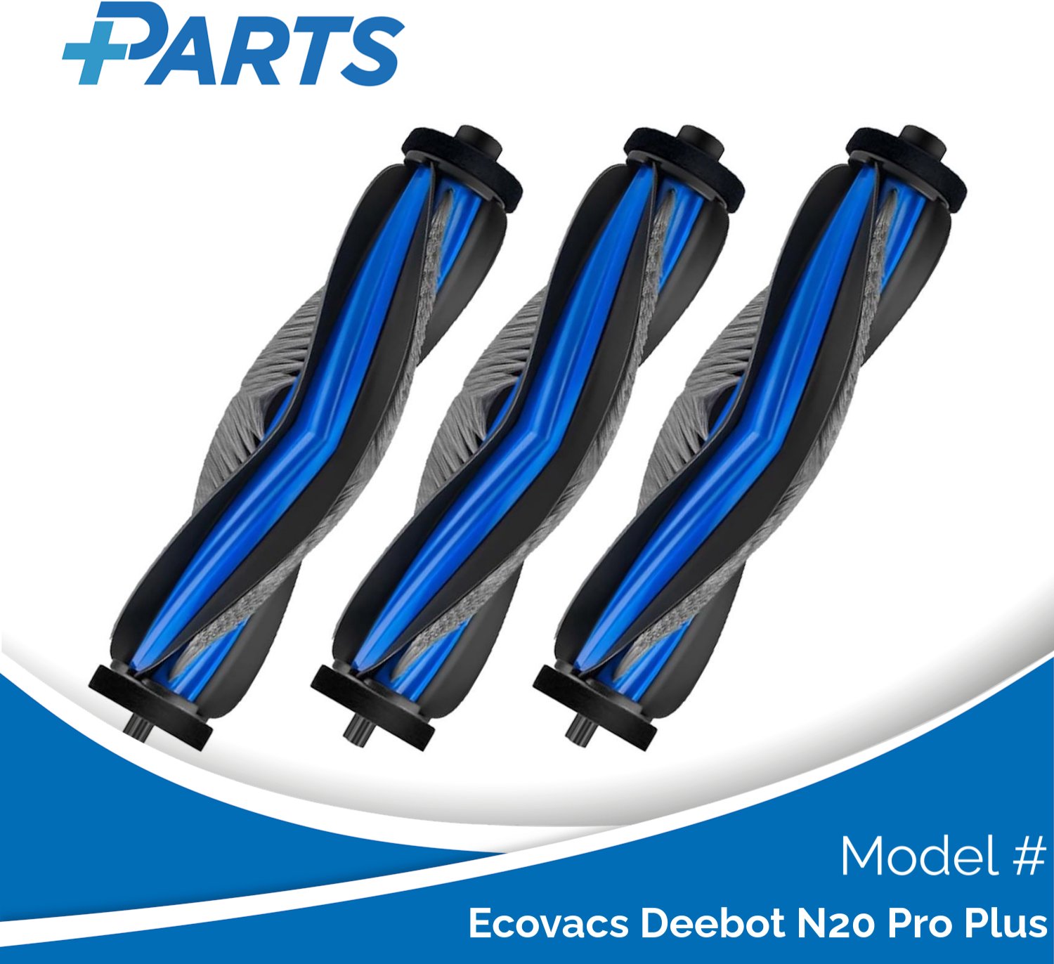 Plus.Parts Ecovacs Deebot N20 Pro Plus Borstels (3 Stuks, Plus.Parts® alternatief voor DMB010030) Overig