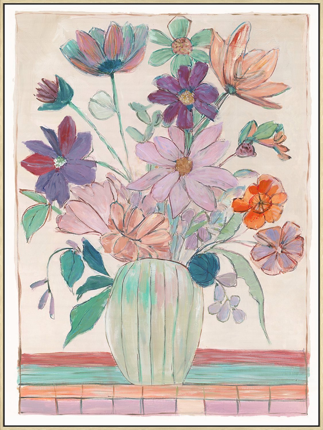 Schilderij Pastel Posy 60x80cm