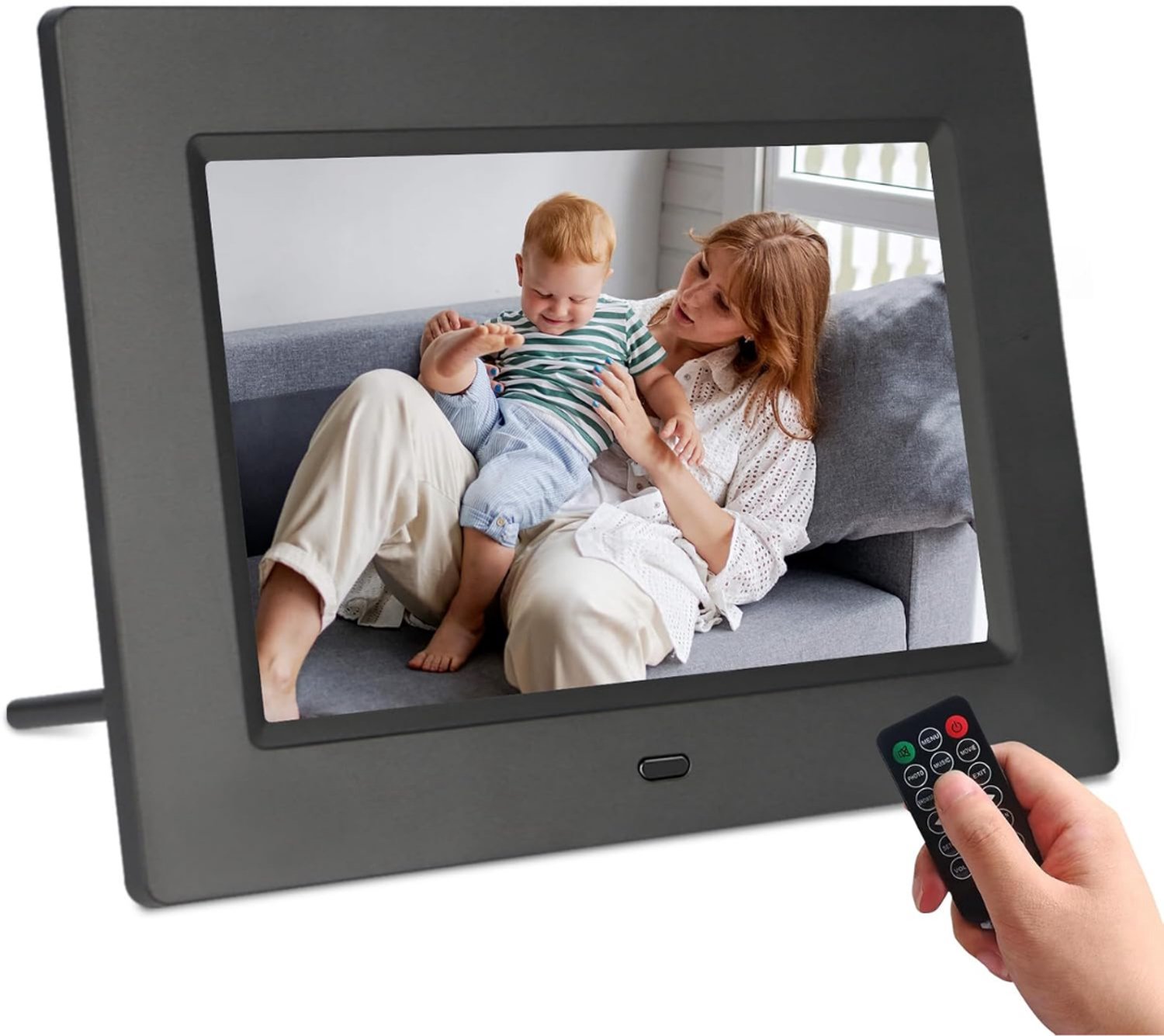 SNJY® Digitale Fotolijst - Digitaal Fotolijstje - Digitaal Fotokader - Met Afstandsbediening - 7 Inch/17,8 cm - Zwart