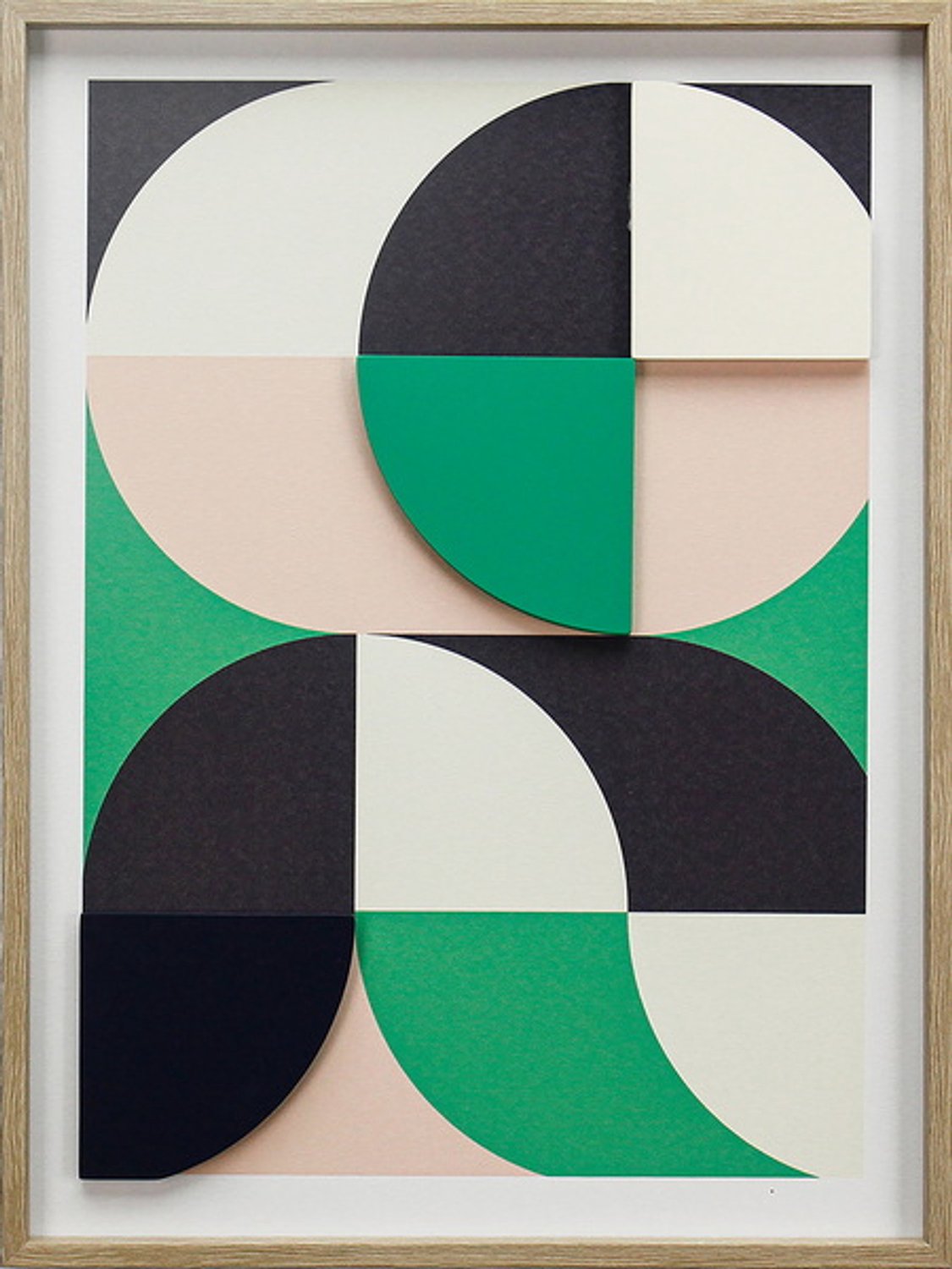 Schilderij abstract organisch groen 45x60cm