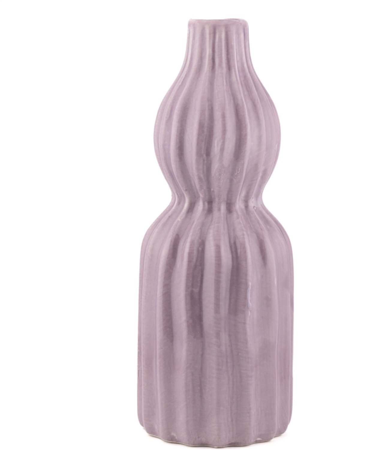 Aardewerk vaas Stripes aubergine