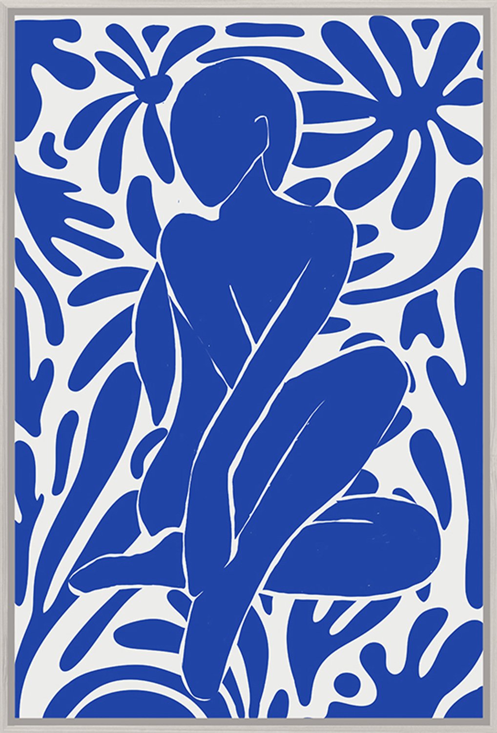 Schilderij met reliëf organisch blauw