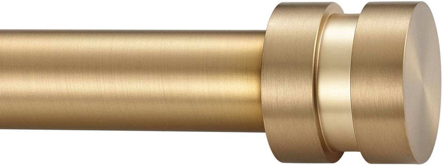 Korte gordijnroede 30,5 tot 50,8 cm - warmgoud - duurzaam met aluminium eindkappen - ideaal voor ramen en deuren - Vemera