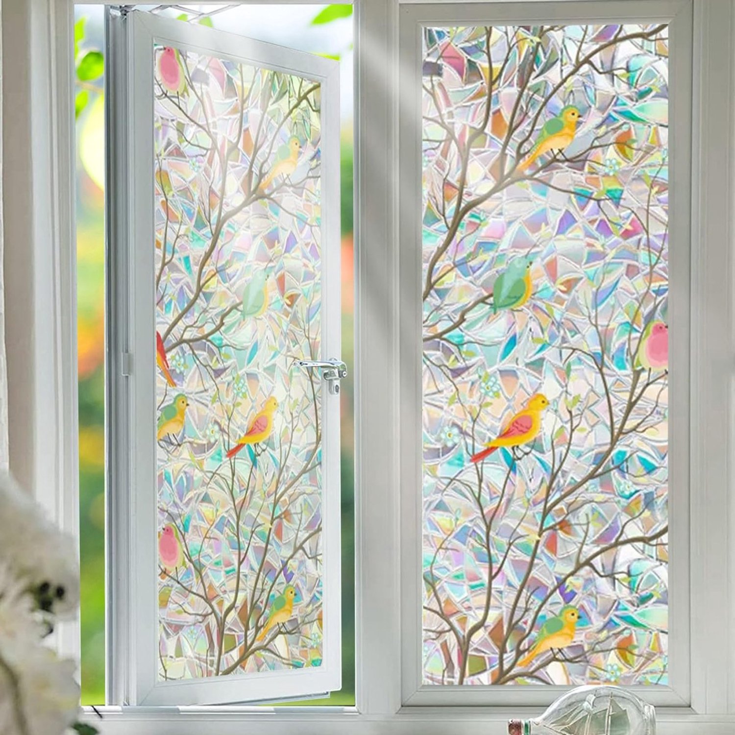 Duraxl Raamfolie - 3D-effect - Regenboogglans - 90 x 200 cm Veelkleurig