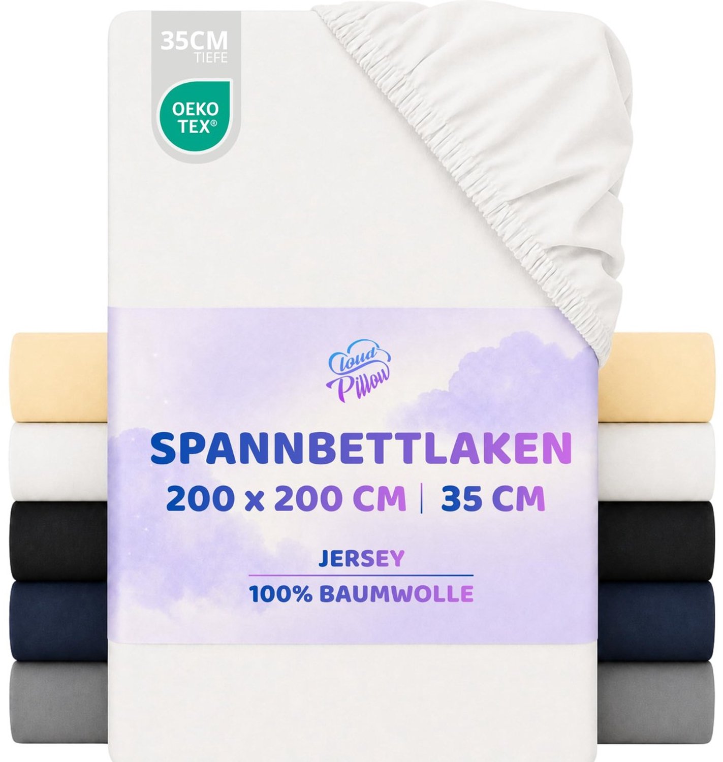 Duraxl Hoeslaken - 100% katoen - 200 x 200 cm - Wit