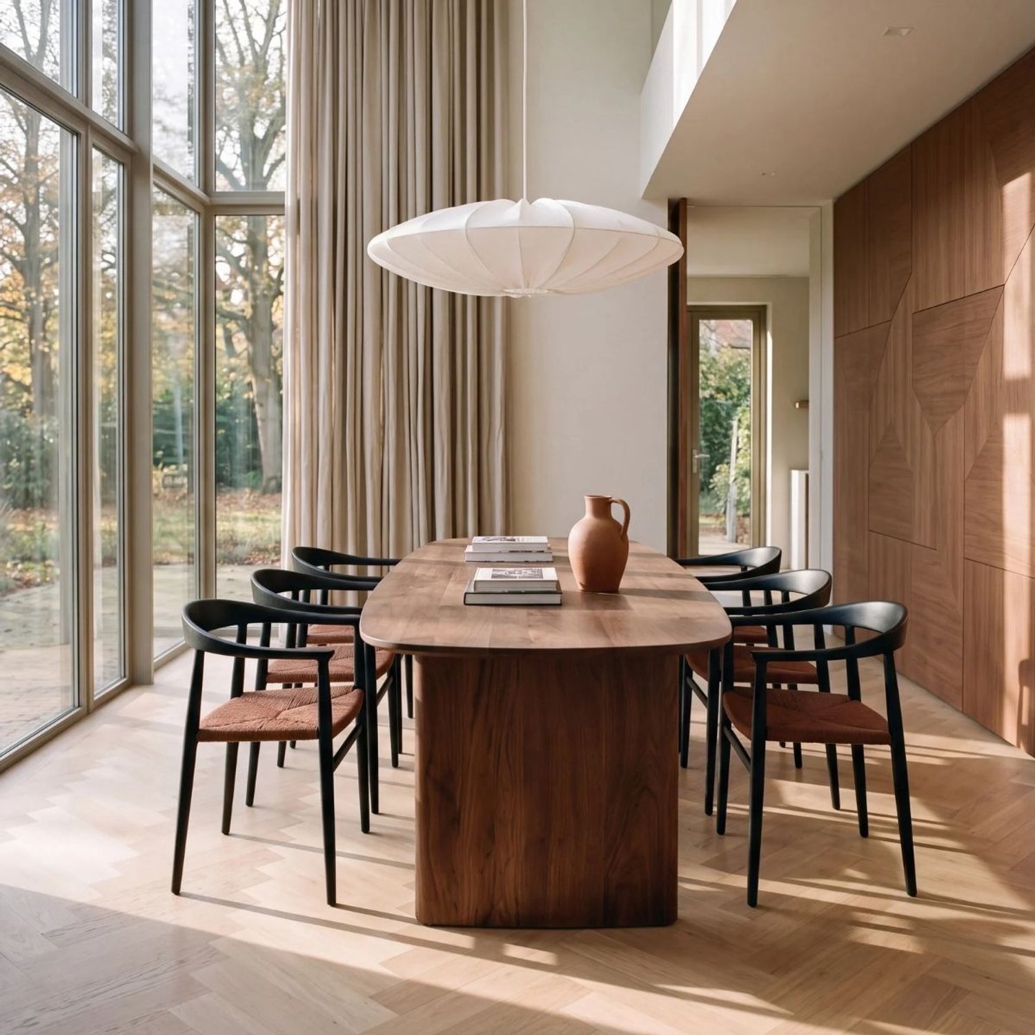 DÉJA Living Eettafel Fender - Walnoot - Deens Ovaal - 210 cm - Mangohout