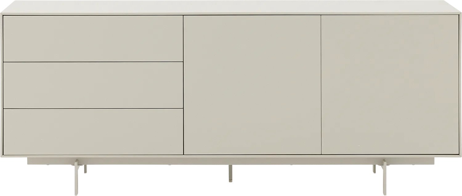 Goossens Dressoir Verona - 2 Deuren 3 Laden - Mdf - Beige zijdeglans greige