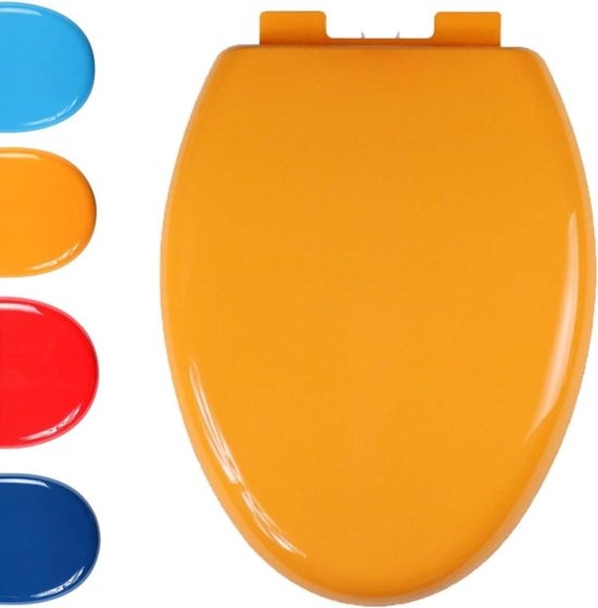 Toiletzitting Soft Close - Toiletdeksel Bidet - Hygiënisch Toiletgebruik - Bovenbevestiging - 36cm x 47cm - Oranje