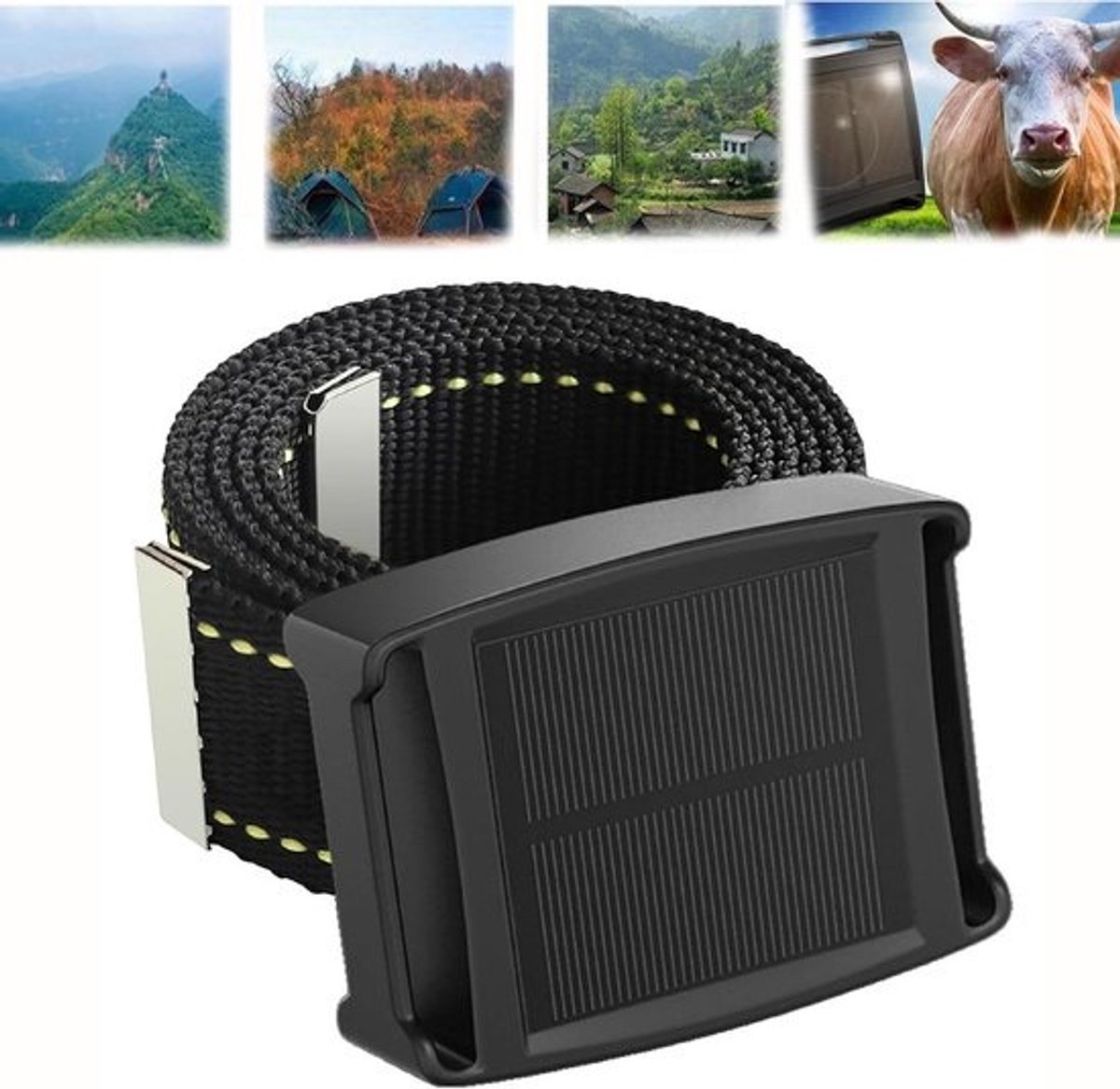 Dierlijke GPS Tracker - Zonne Dierenzoeker - Veiligheid Vee - Ononderbroken Zonne-energie - 9000mAh Batterij - Zwart