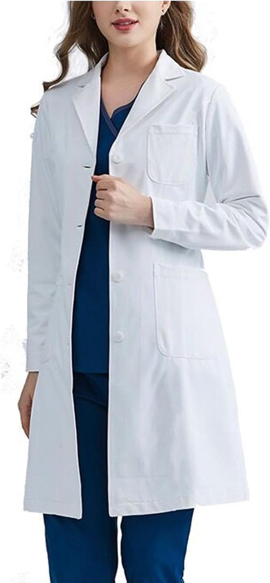 Dames Kittel Doktersjas Lab Coat Laboratoriumjas Wit Werkkleding