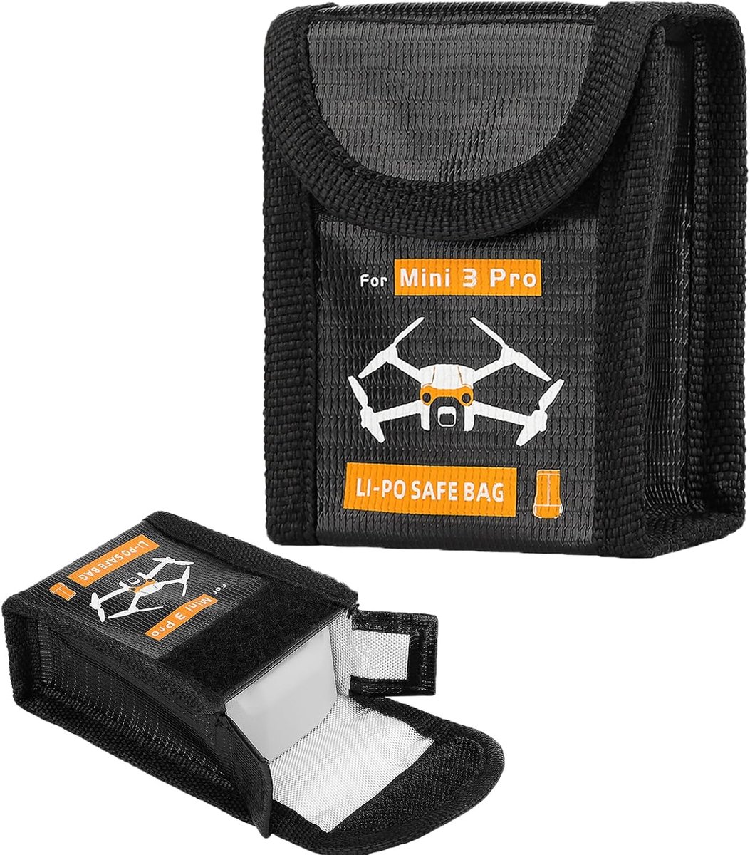 Batterij Veilig Tas voor DJI Mini 4 Pro/4K/3 Pro/3 Brandwerende Explosieveilige Opbergdoos Veilig Opladen Opbergtas Drone Accessoires (voor 1 batterij)