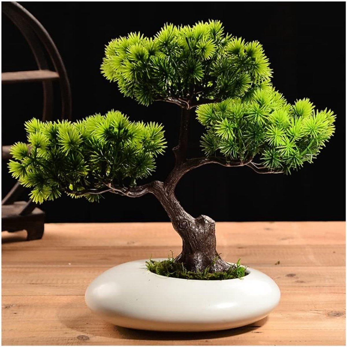 Mini ingemaakte nep grenen planten indoor, moderne kleine kunstmatige plastic planten for thuiskant kantoor slaapkamer decoratie, met potten Kunstplant (Color : White-B)