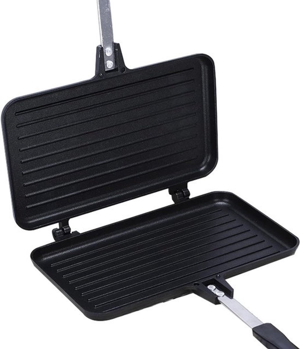 Sandwich Pan - Toastie Maker - Ontbijt Bereiden - Afneembaar Ontwerp - 35.5 cm - Zwart