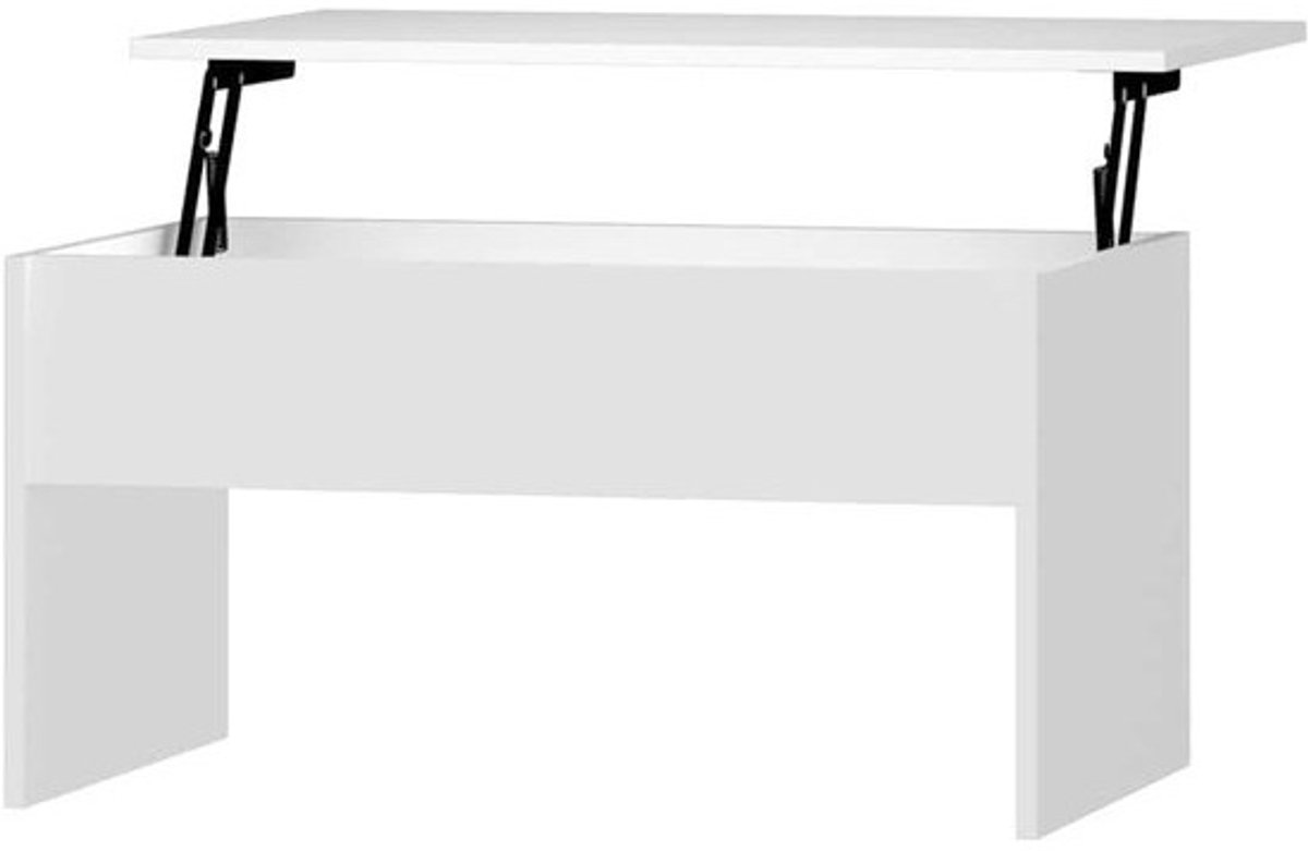 Sidetel Salontafel Hout Gesneden Wit 80x51 cm
