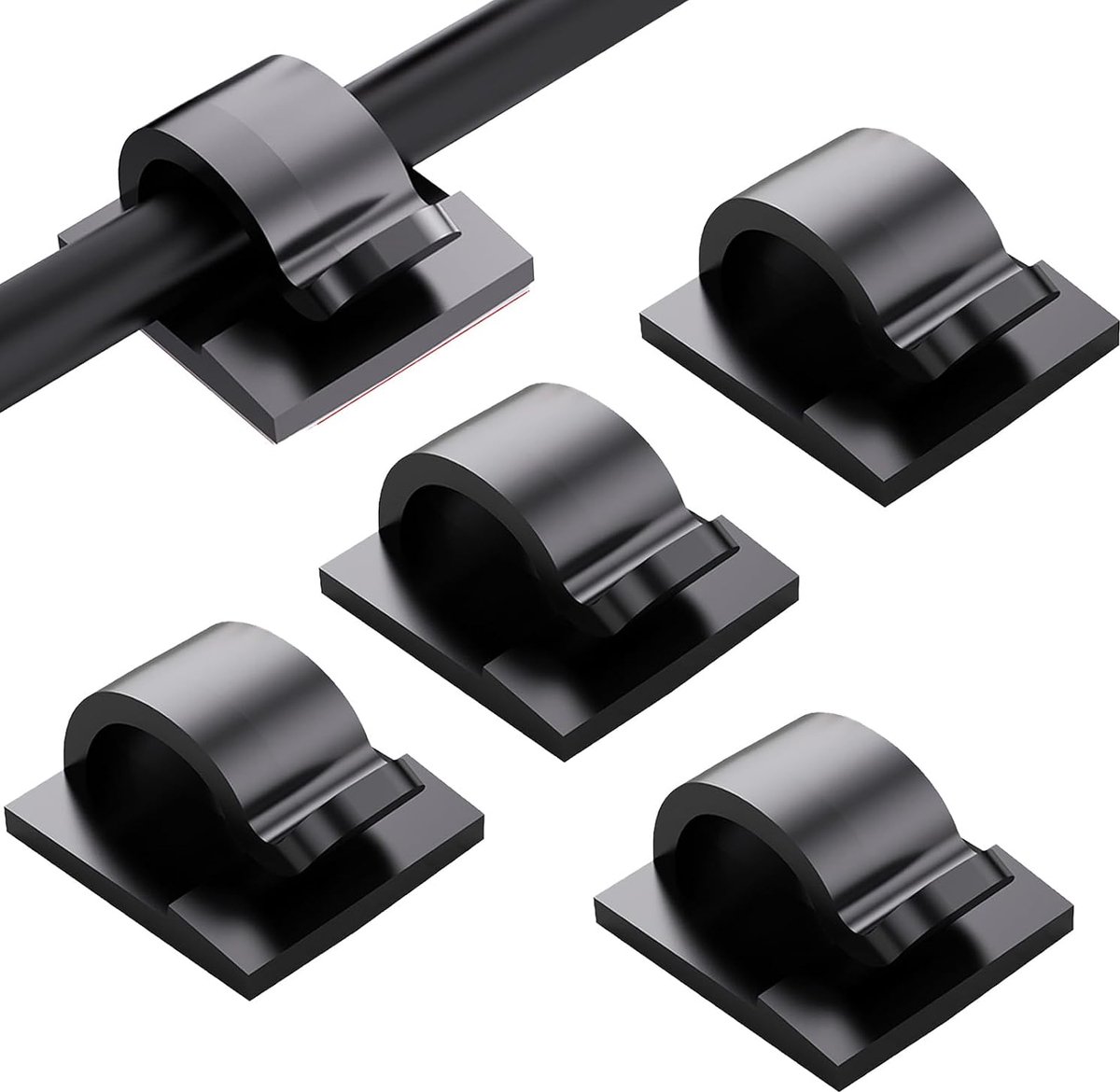100 stuks zelfklevende kabelhouders, kabelorganizer voor muren, ondertafels, kerstverlichting, auto's, dashcams, ethernet, elektronica (zwart)