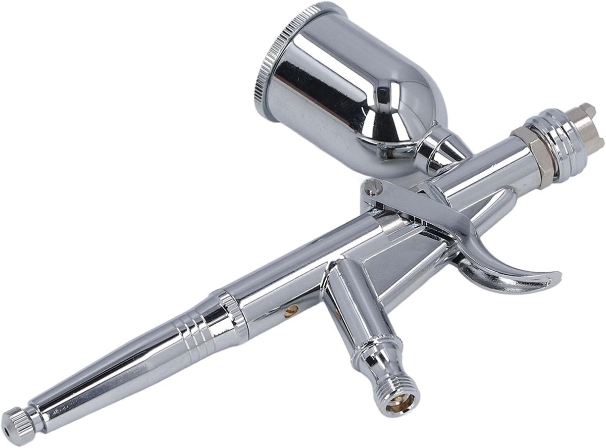 Airbrush Kit, 0,5 Mm Mondstuk Airbrushpistool voor Modelschilderen, Meubelreparatie met Vloeistofregeling en Patroonregeling, Luchtklepaanpassing