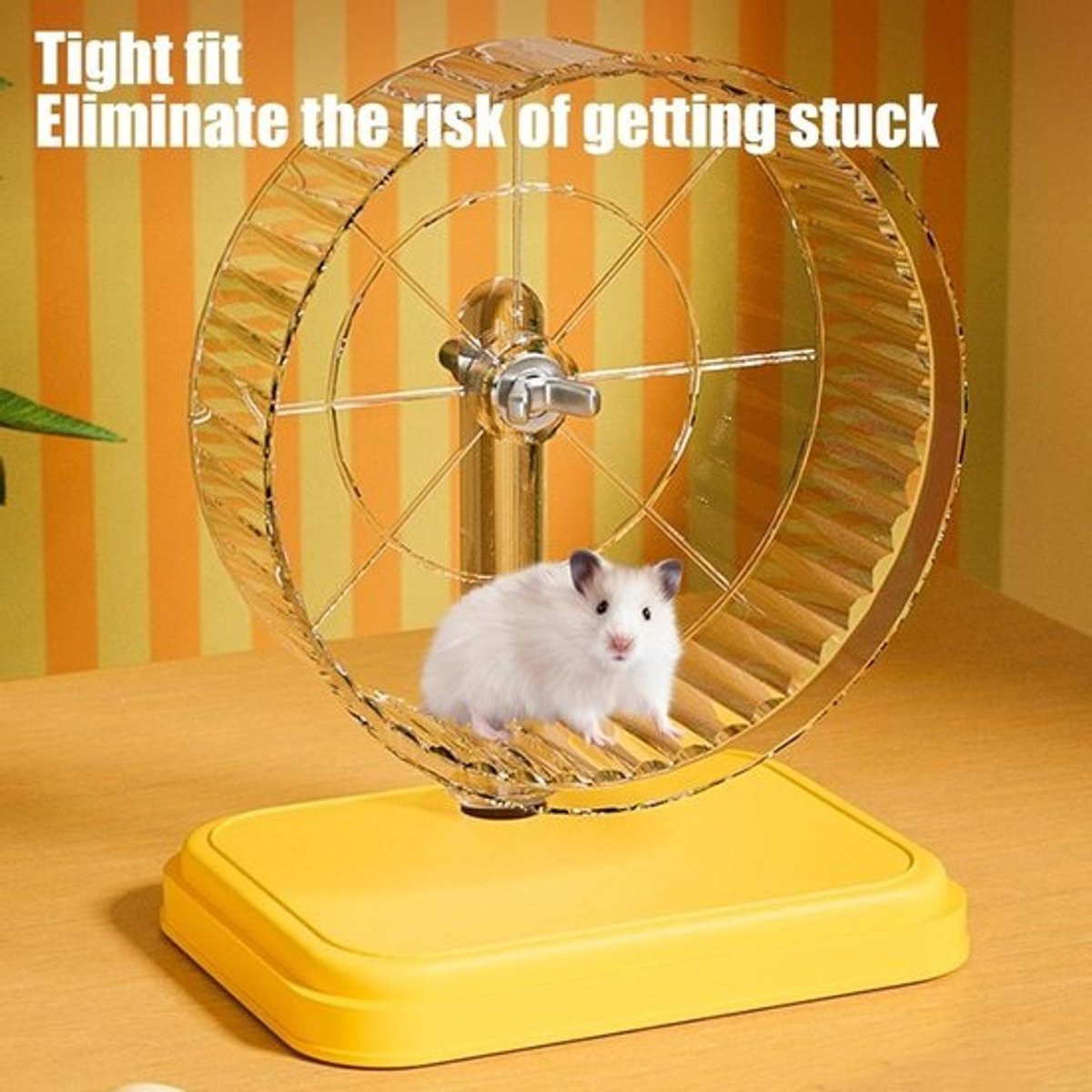 Hamster Loopwiel - Stil Oefenwiel - Kleine Dieren Trainen - Verbeterde Wrijving - 22 x 17 x 15 cm - Geel