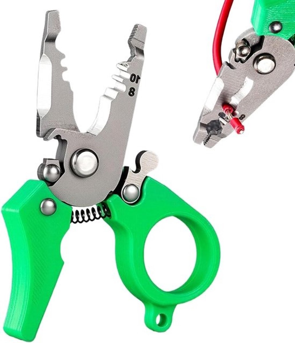 Stripp tang - Multitool tang - Draadbewerking - Geïntegreerde veer - 9.5 cm - Grijs