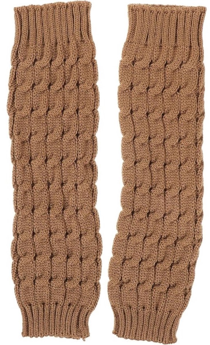 Kniekousen Dames - Sokken Leg Warmers - Warm Blijven - Kabel Knit Design - 42 cm - Donkergrijs