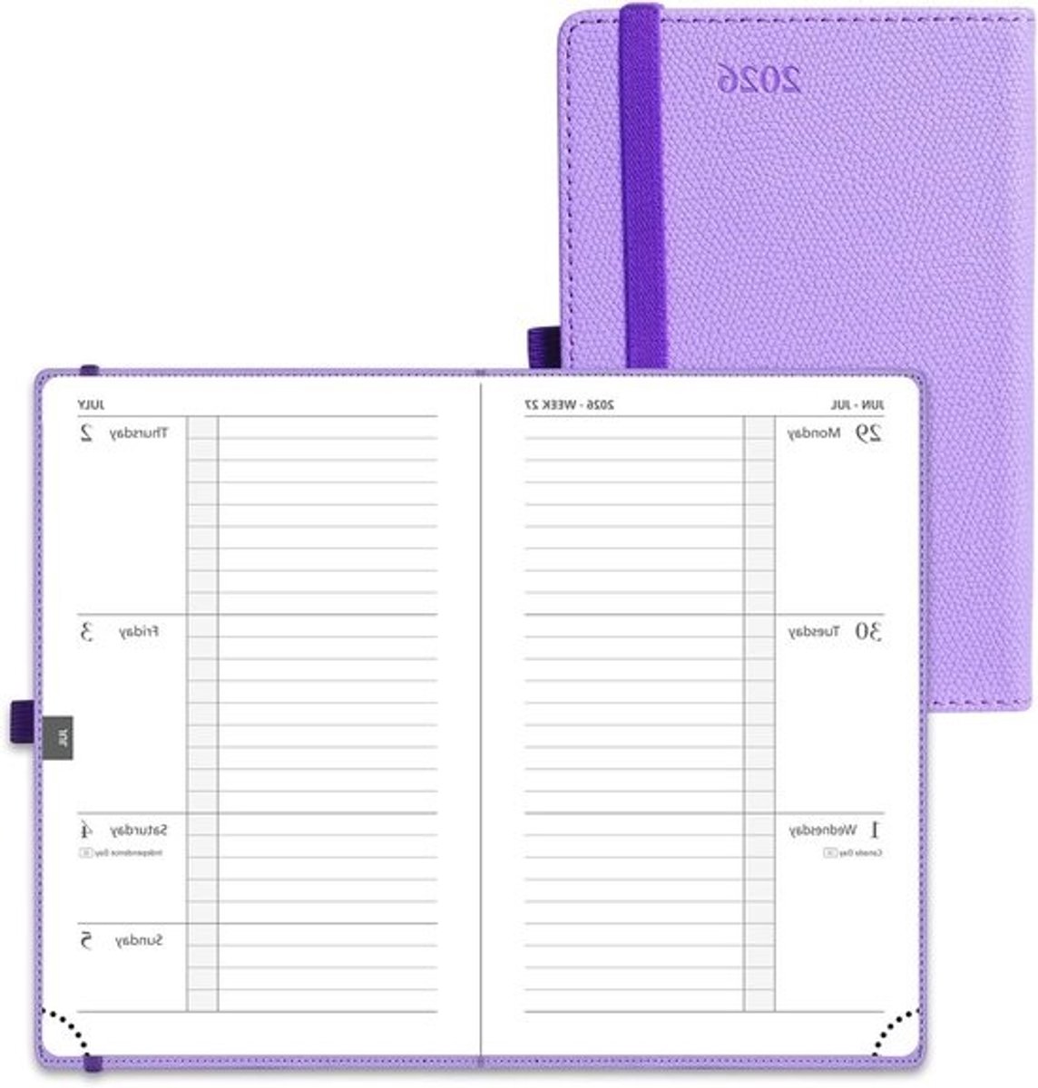 Zakdagboek - Agenda Planner - Afspraken Bijhouden - Maandelijks Overzicht - A6 formaat - Lavendel