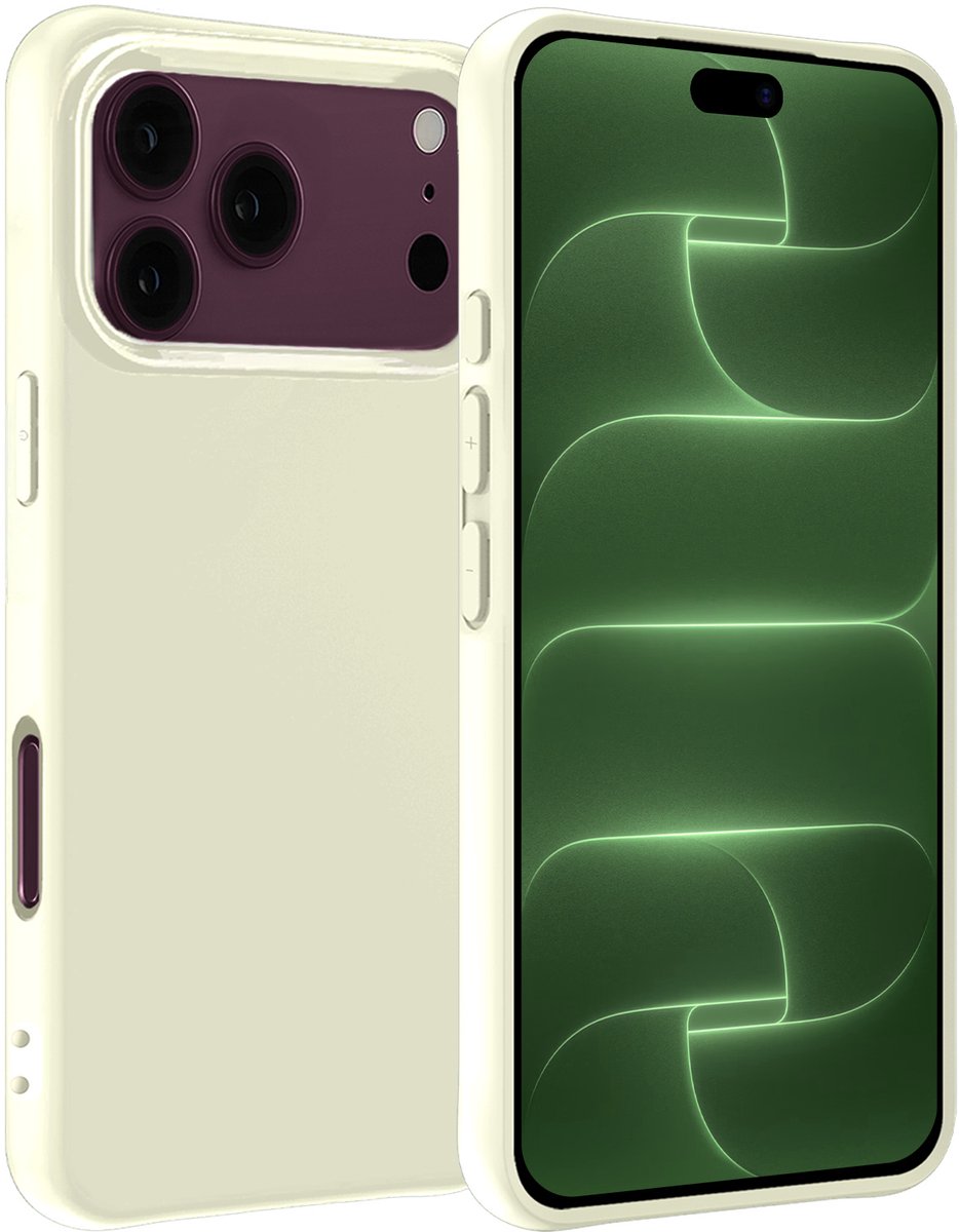 Hoesje Geschikt voor Apple iPhone 18 Pro - Sterk & Shockproof - Hoes Cover - Siliconen Case - Wit