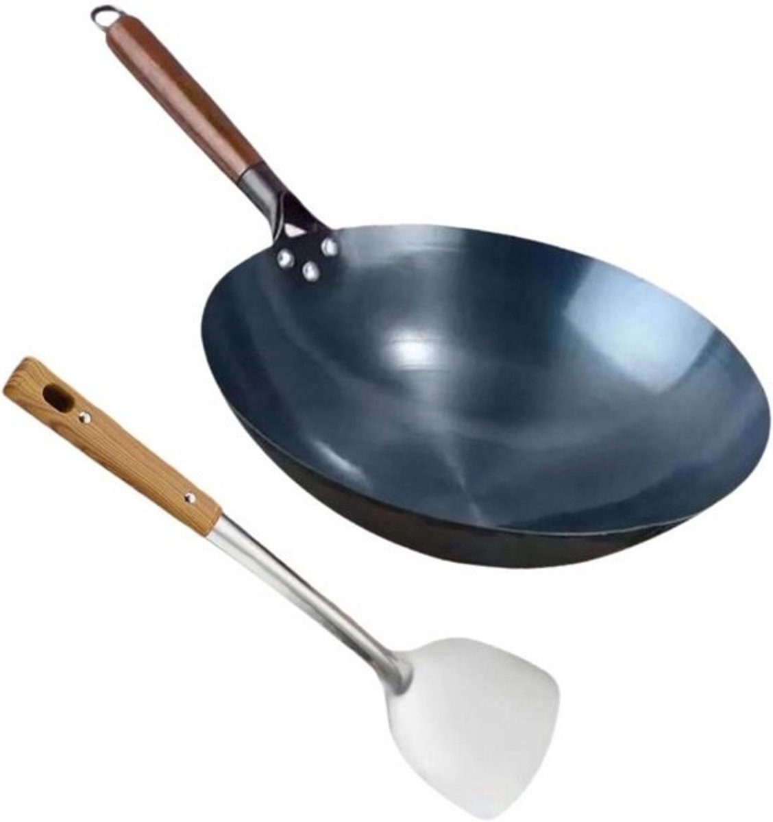 Wokpan - Koekenpan Roerbak - Maaltijden Bereiden - Gelijkmatige Warmte - 32 cm - Zwart