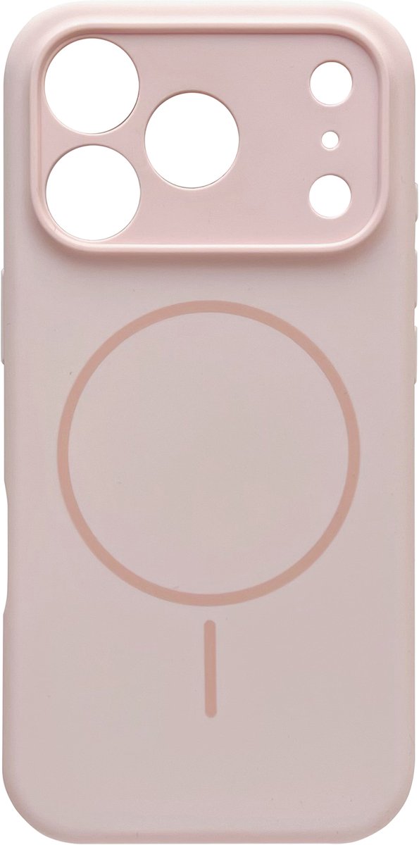 Casemania Hoesje Geschikt voor Apple iPhone 18 Pro - Roze - Zachte Liquid Siliconen Magnetisch Back Cover Case - Geschikt voor MagSafe - Telefoonhoesje met Camera Bescherming