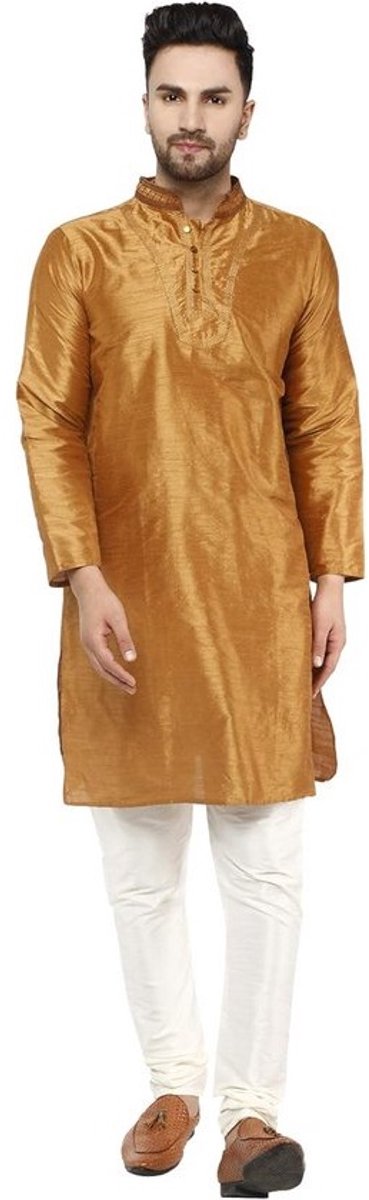 Traditionele Indiase Kurta Pyjama Set voor Heren met Mooi Borduurwerk