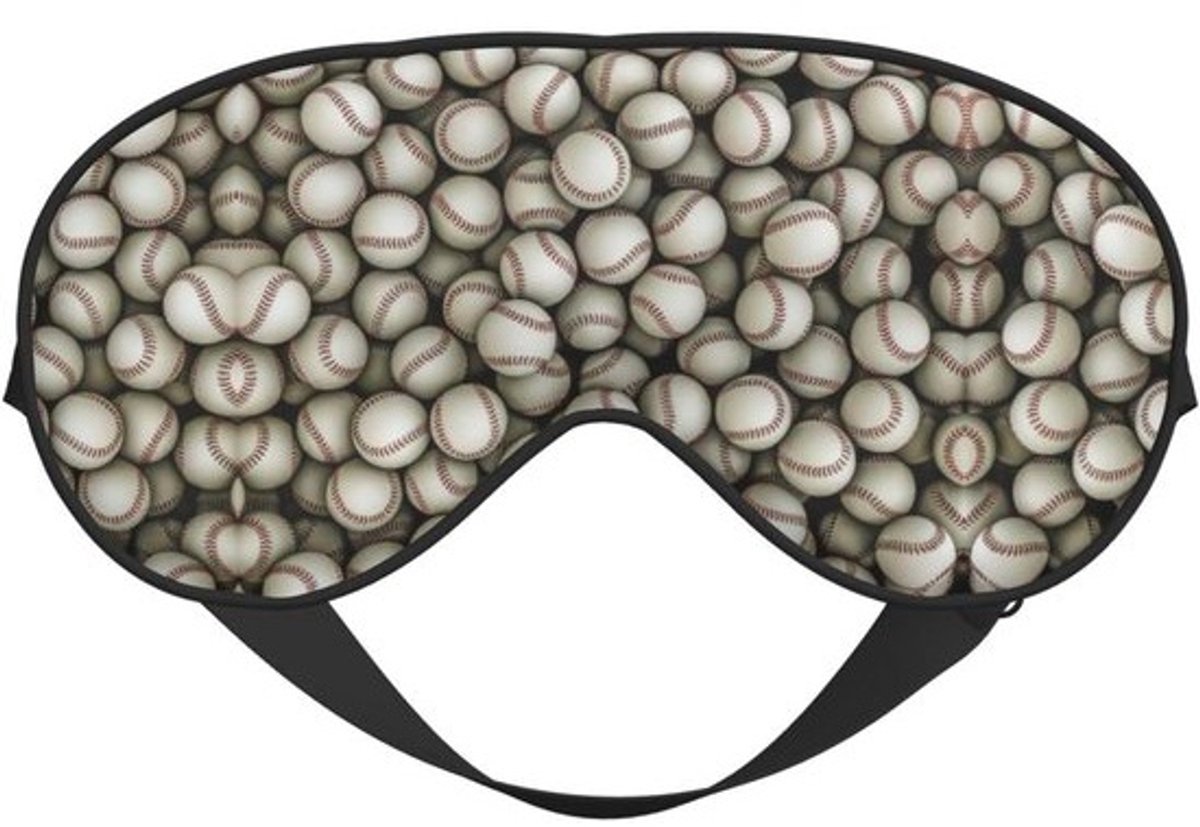 Honkbal Slaapmasker - Oogmasker Nacht - Totale Duisternis Creëren - Zacht Ademend Materiaal - 20 cm x 10 cm - Zwart