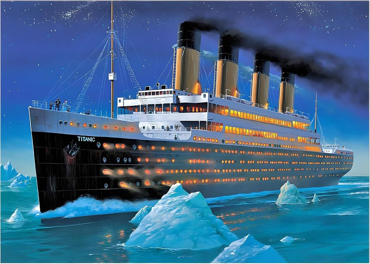 Diamond Painting Art Kits Adults Titanic, DIY Round Full Drill Titanic Diamond Painting for Adults Beginners, Crystal Art for Wall Home Decor Gift Giving 40 x 30 cm