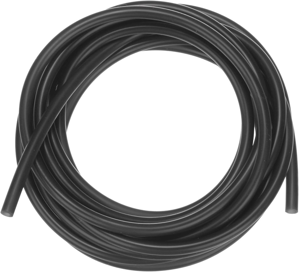 METERXITY Siliconen buis, 1/8" (3 mm) ID x 3/16" (5 mm) OD siliconen rubberen vacuümbuis, 3,5 m hoge temperatuur waterluchtslangpijp voor pomp/vloeistofoverdracht, thuisbrouwen/wijnmaken [zwart]