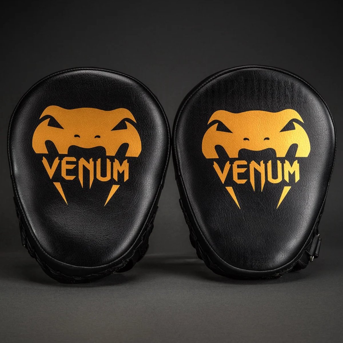 Venum Light Focus Mitts – Zwart/Goud voor Boksen, Kickboksen & Muay Thai -