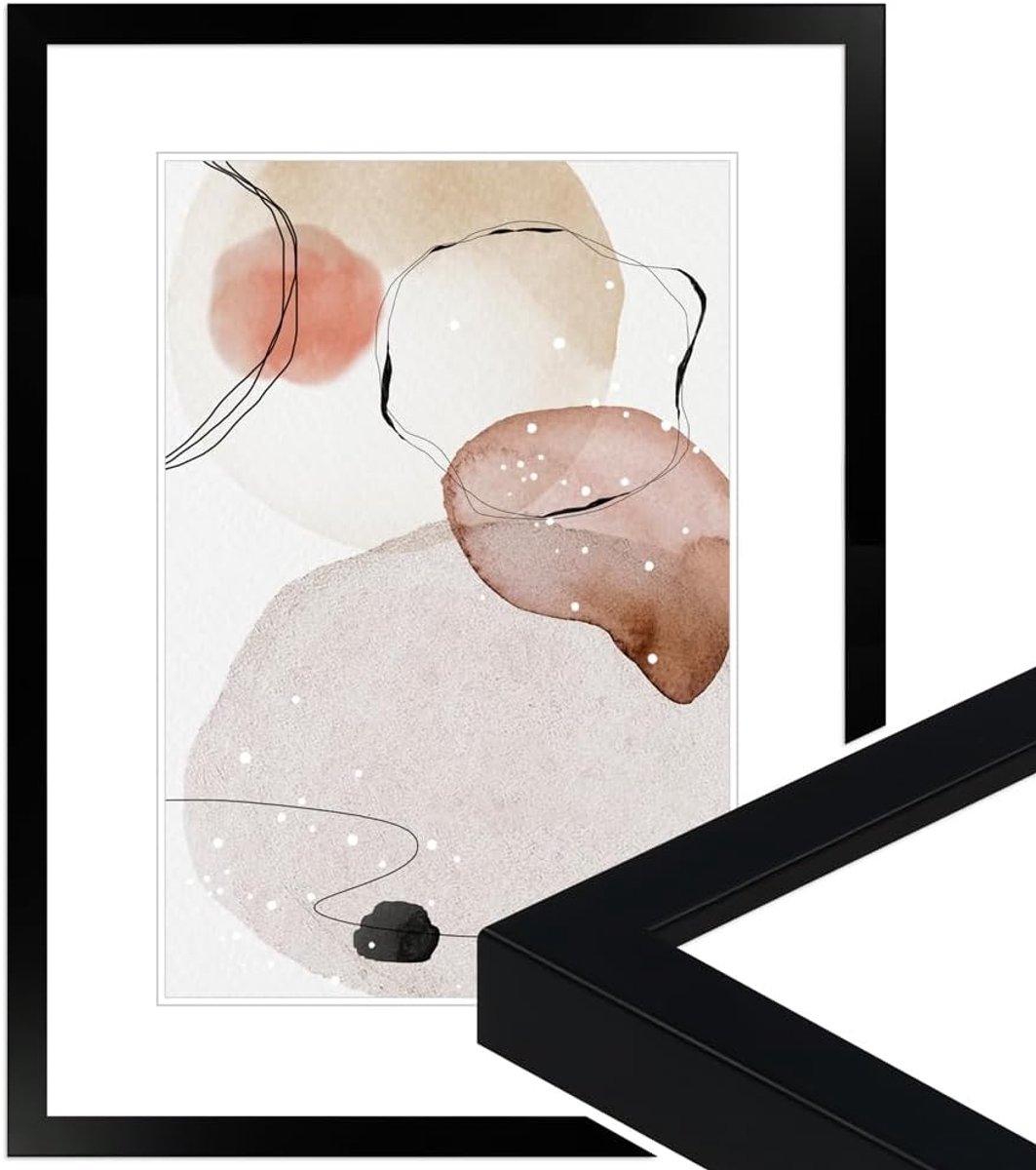 Fotolijst zwart hout, fotolijst 24x30 cm, frame modern stijl