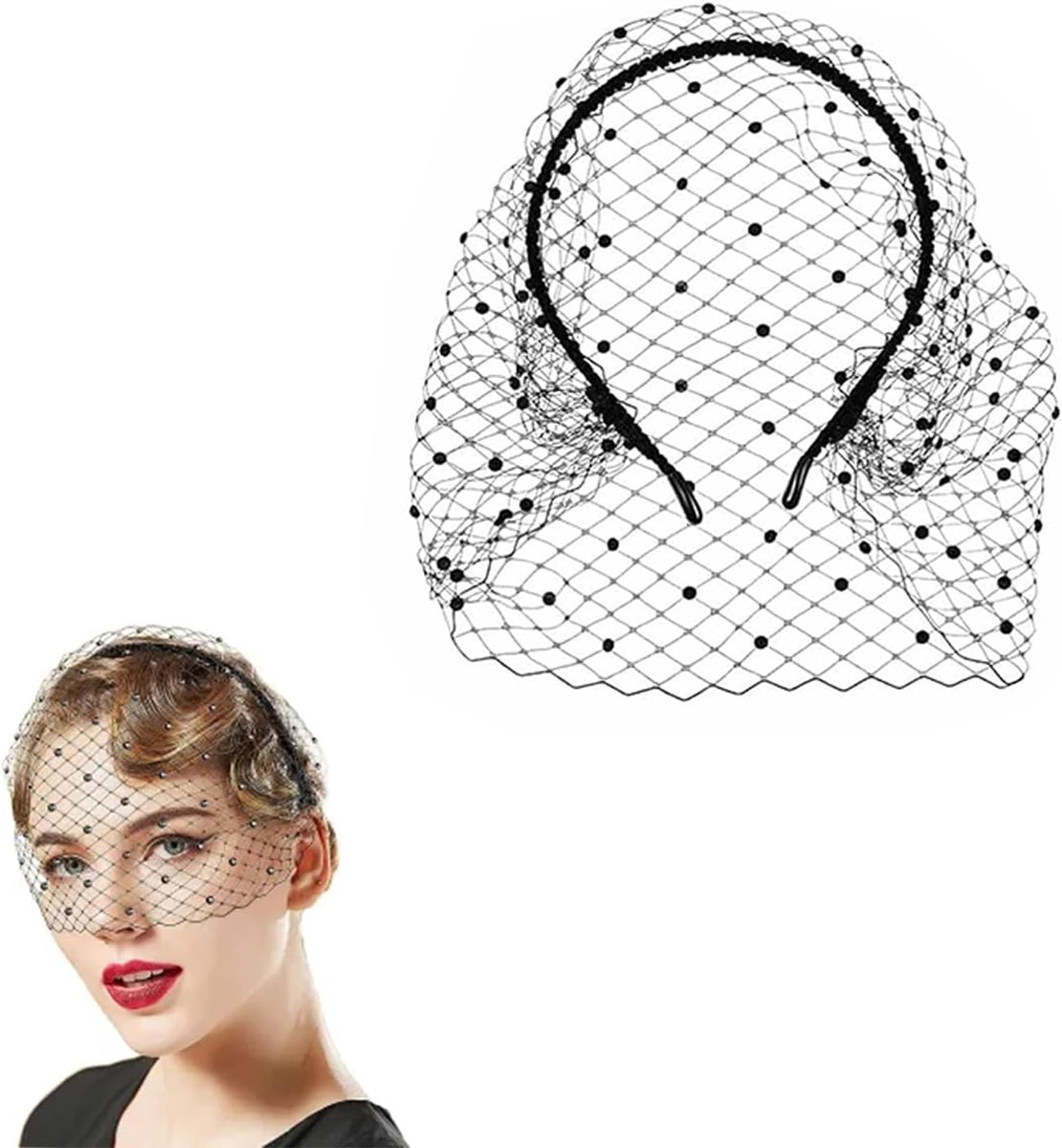 sluier, zwarte fascinatoren voor vrouwen, fascinerende sluier, zwarte sluier, Halloween, hoeden voor vrouwen, theefeesthoed, haaraccessoires voor vrouwen en meisjes, Zwart, S