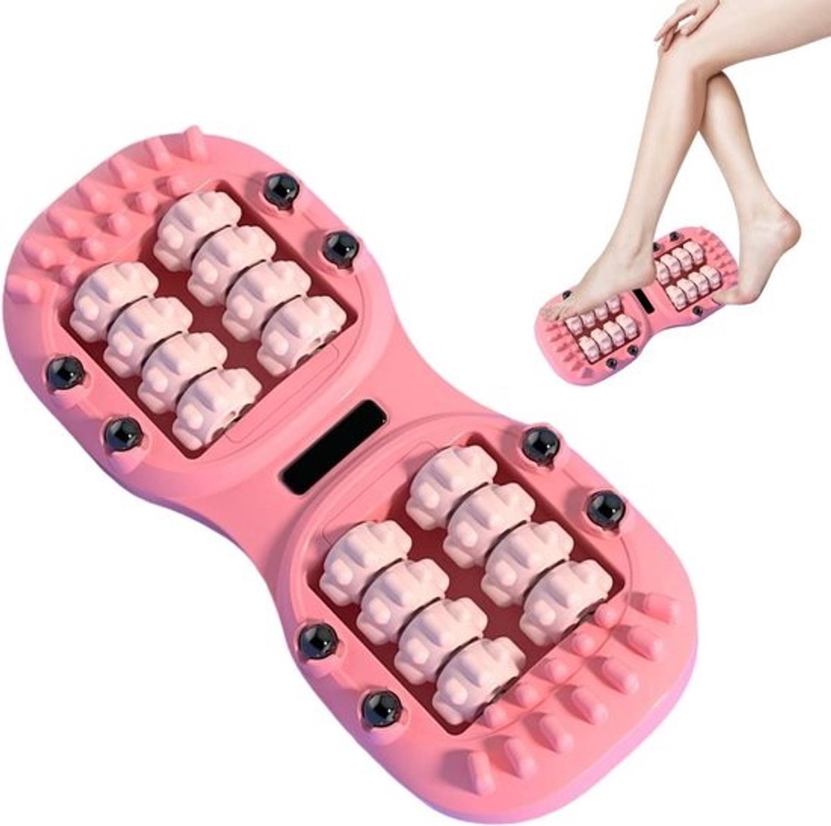 Voetmassage Roller - Spierontspanning Hulpmiddel - Zelfmassage Toepassen - Dubbele Roller Structuur - 34 x 15 cm - Zwart