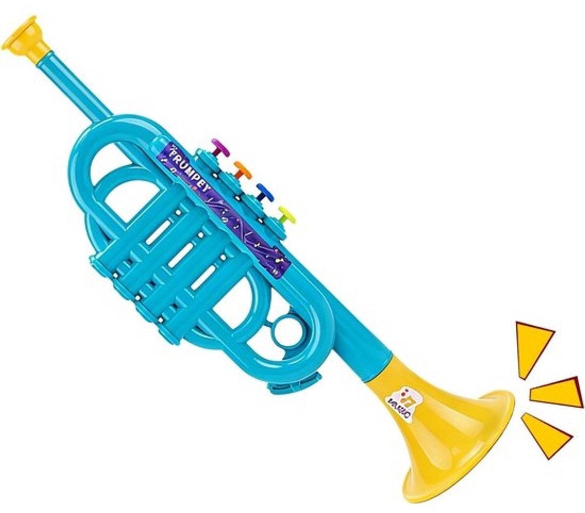 Speelgoed trompet - Muziekinstrument speelgoed - Vroeg onderwijs - Stimuleert mondspieren - 495 cm lang - Kleurrijk