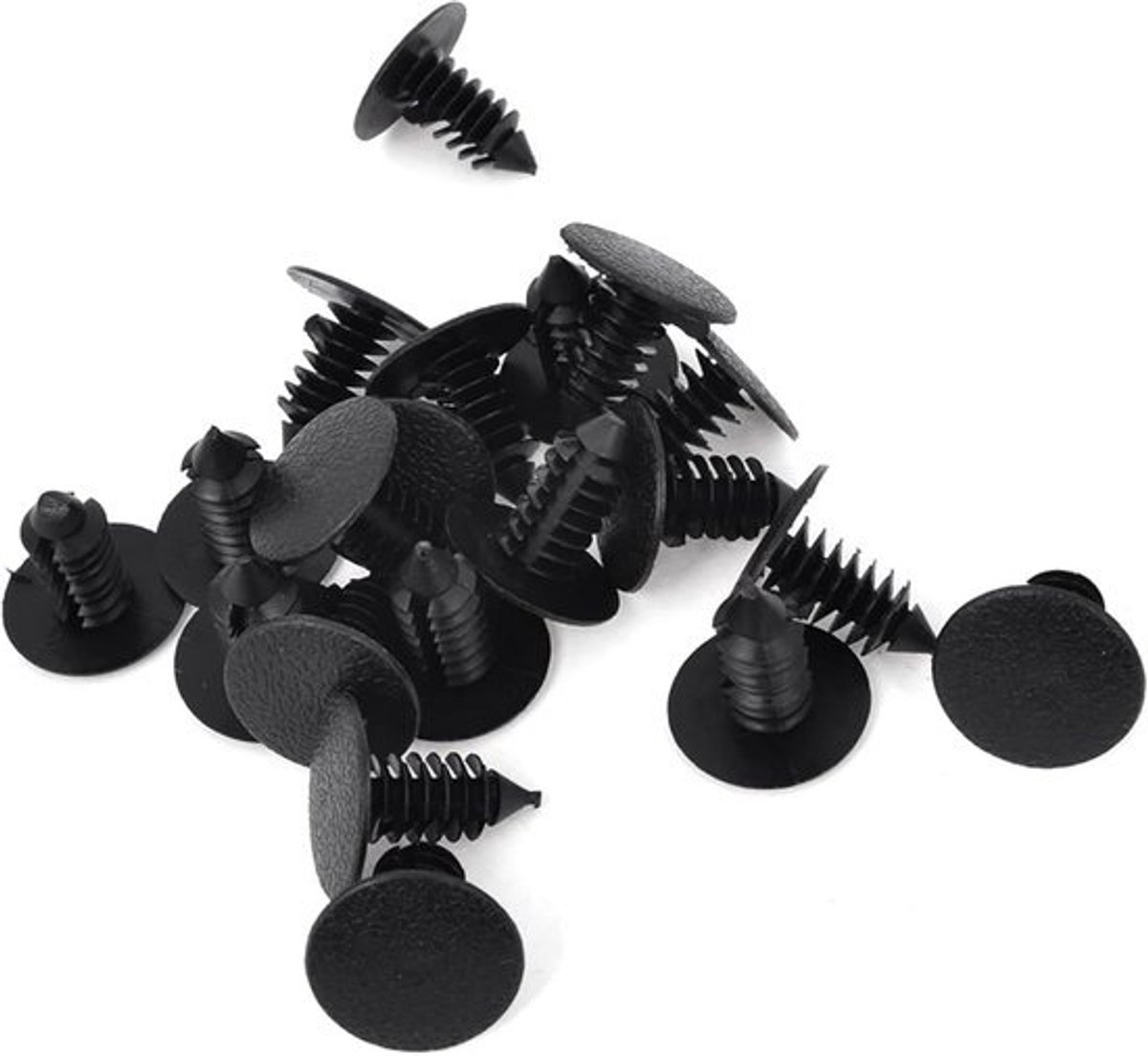 Kunststof Klinknagels - Bevestigingsclips Deur - Auto Bekleding Vastzetten - 8mm Gat Maat - 20 stuks - Zwart