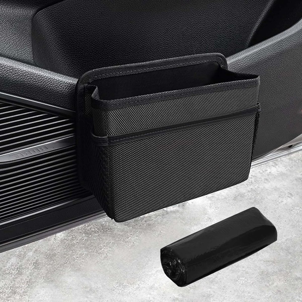 Prullenbak klein, opvouwbare auto zijdeur prullenbak, waterdichte lekvrije multifunctionele ophangbare opbergbox autoprullenbak, auto-accessoire voor binnenruimte, voor auto's SUV vrachtwagen