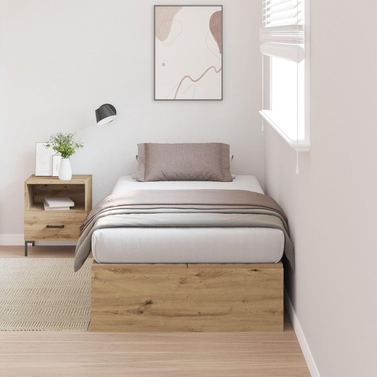 Zitplaatsen: Banken, Stoelen, Banken, Krukken, Ottomanen & Onderdelen,Opslag Bed Frame Artisan Oak 75x190 cm