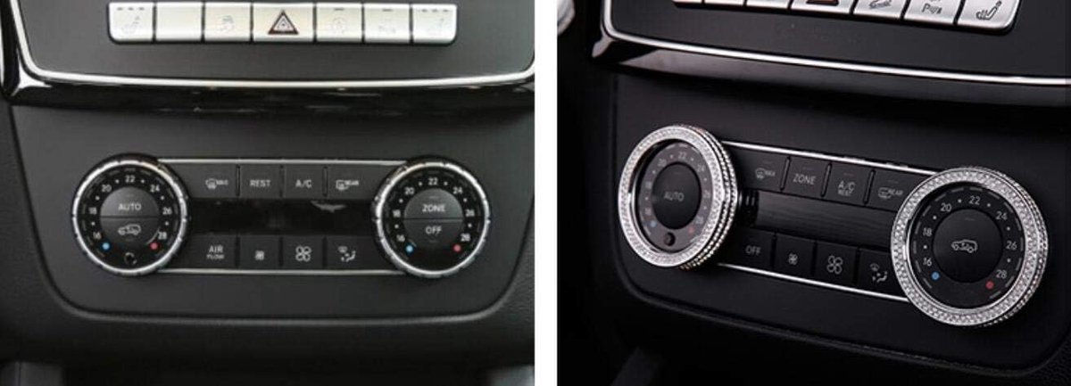 Interieur Trim Bling Accessoires geschikt voor Mercedes Benz GLE 300 GLE320 GLE350 GLS400 2015-2018 Vrouwen Strass Crystal Decals Accessoires Air conditioner knob sticker 2pcs/set ZILVER