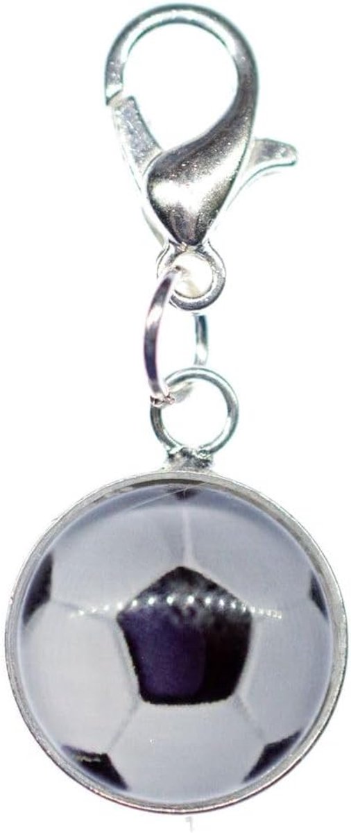 Bedels met voetbal, handgemaakt, verzilverd, verzilverd, 14mm, Katoen
