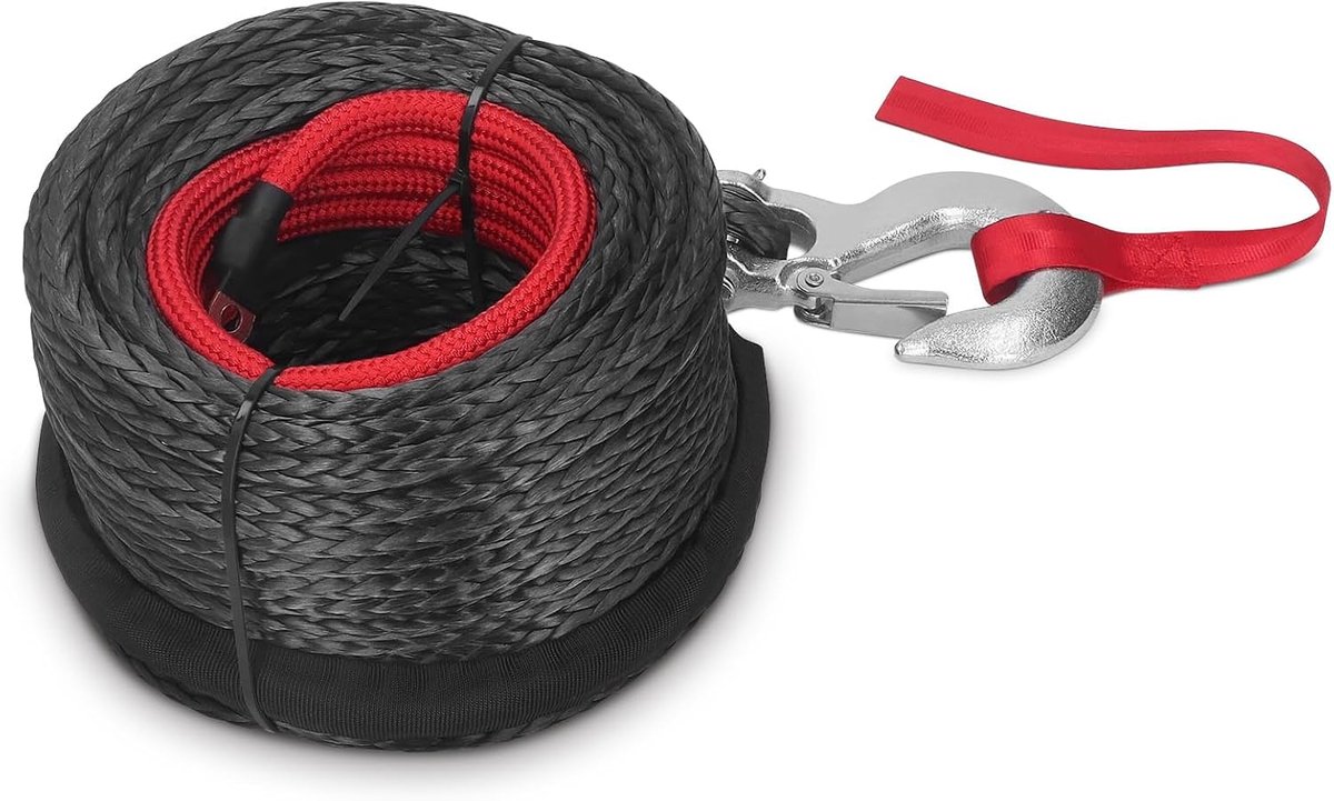 Touw, synthetisch kunststof touw lier lier UV bestendig slijtvast bosbouwtouw aanhangerkabel voertuiglier vrachtwagen ATV UTV 10 mm x 30 m