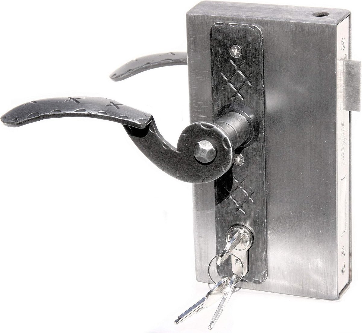 slot slot kast 30 mm voor het lassen in tuindeur - complete set - incl. drukknop, korte plaat, PZ profielcilinder