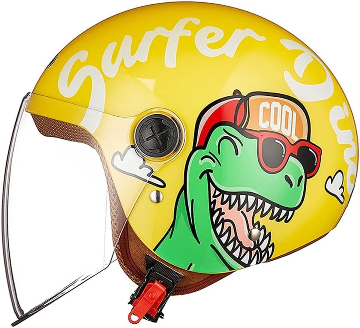 Motorhelm Voor Kinderen, Jethelm met Vizier, 48–55 cm