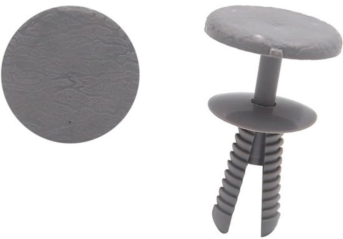Auto Klinknagels - Spatbescherming Clips - Bekleding Bevestigen - 6 mm Gat Diameter - 20 stuks - Grijs