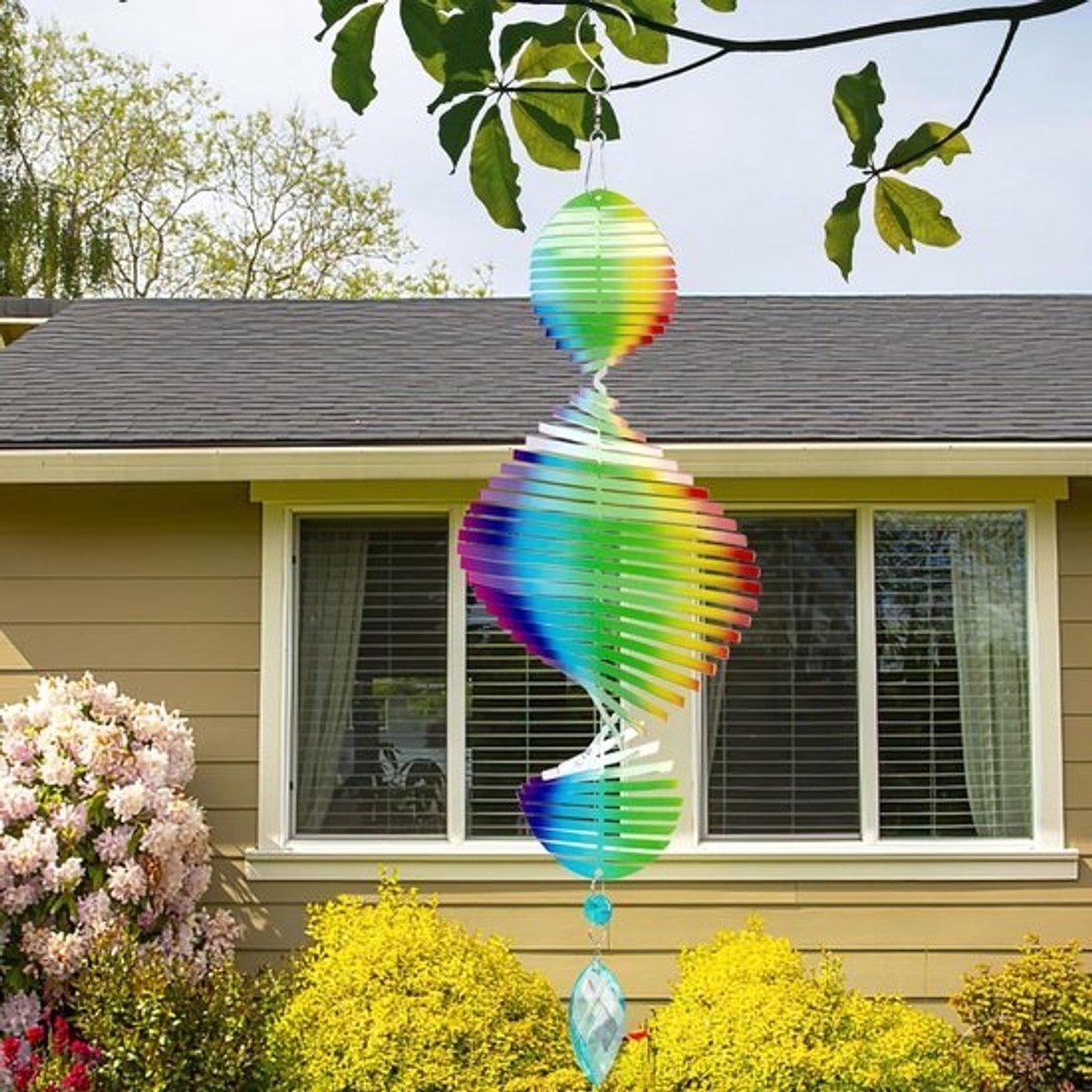 Metalen Windspinner Regenboog voor Tuin en Buiten