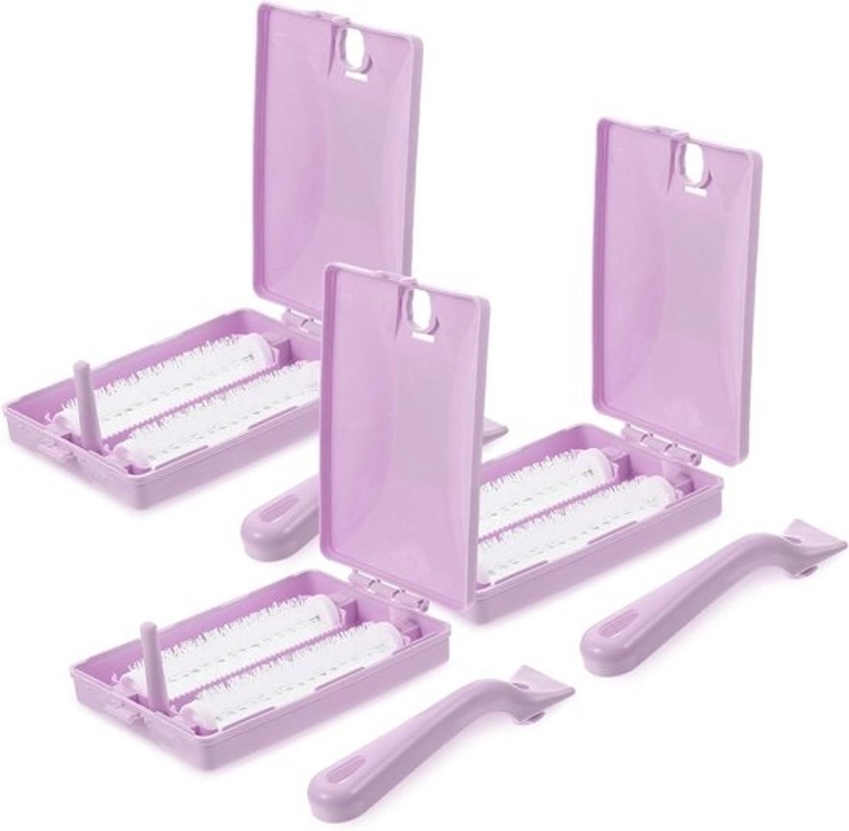 Pluisverwijderaars Set - Kledingborstels - Kleding Reinigen - Ergonomische Handgrepen - 3 Stuks - Paars